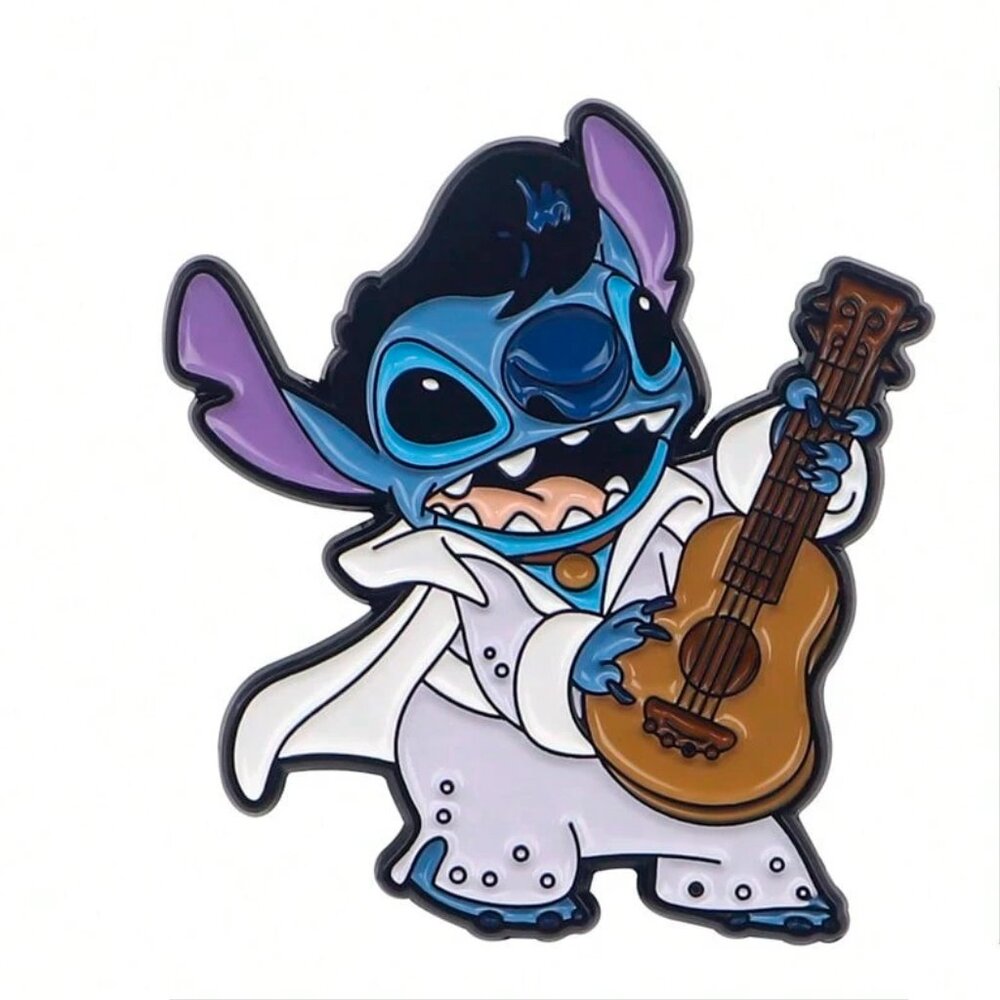 Disney Stitch Elvis Brooch - Blue and Brown